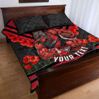 Personalised Essendon Bombers ANZAC Quilt Bed Set Military Remembrance Australian Football Mascot Camouflage