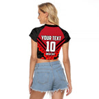 Personalised Essendon Bombers ANZAC Raglan Cropped T Shirt Military Remembrance Australian Football Mascot Camouflage