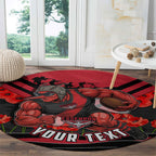 Personalised Essendon Bombers ANZAC Round Carpet Military Remembrance Australian Football Mascot Camouflage