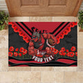 Personalised Essendon Bombers ANZAC Rubber Doormat Military Remembrance Australian Football Mascot Camouflage