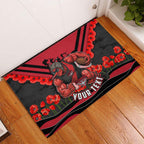 Personalised Essendon Bombers ANZAC Rubber Doormat Military Remembrance Australian Football Mascot Camouflage