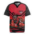 Personalised Essendon Bombers ANZAC Rugby Jersey Military Remembrance Australian Football Mascot Camouflage