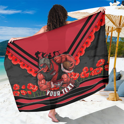 Personalised Essendon Bombers ANZAC Sarong Military Remembrance Australian Football Mascot Camouflage