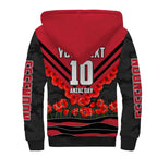 Personalised Essendon Bombers ANZAC Sherpa Hoodie Military Remembrance Australian Football Mascot Camouflage