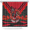 Personalised Essendon Bombers ANZAC Shower Curtain Military Remembrance Australian Football Mascot Camouflage