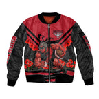 Personalised Essendon Bombers ANZAC Sleeve Zip Bomber Jacket Military Remembrance Australian Football Mascot Camouflage