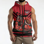Personalised Essendon Bombers ANZAC Sleeveless Zip Hoodie Military Remembrance Australian Football Mascot Camouflage
