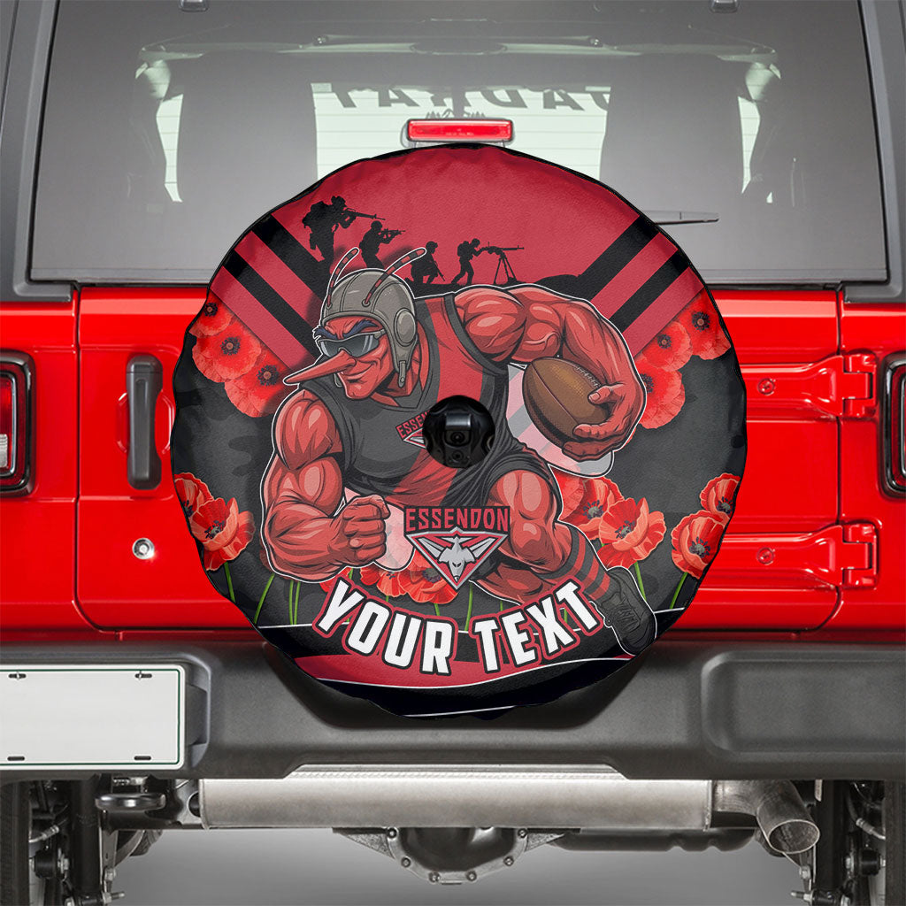Personalised Essendon Bombers ANZAC Spare Tire Cover Military Remembrance Australian Football Mascot Camouflage