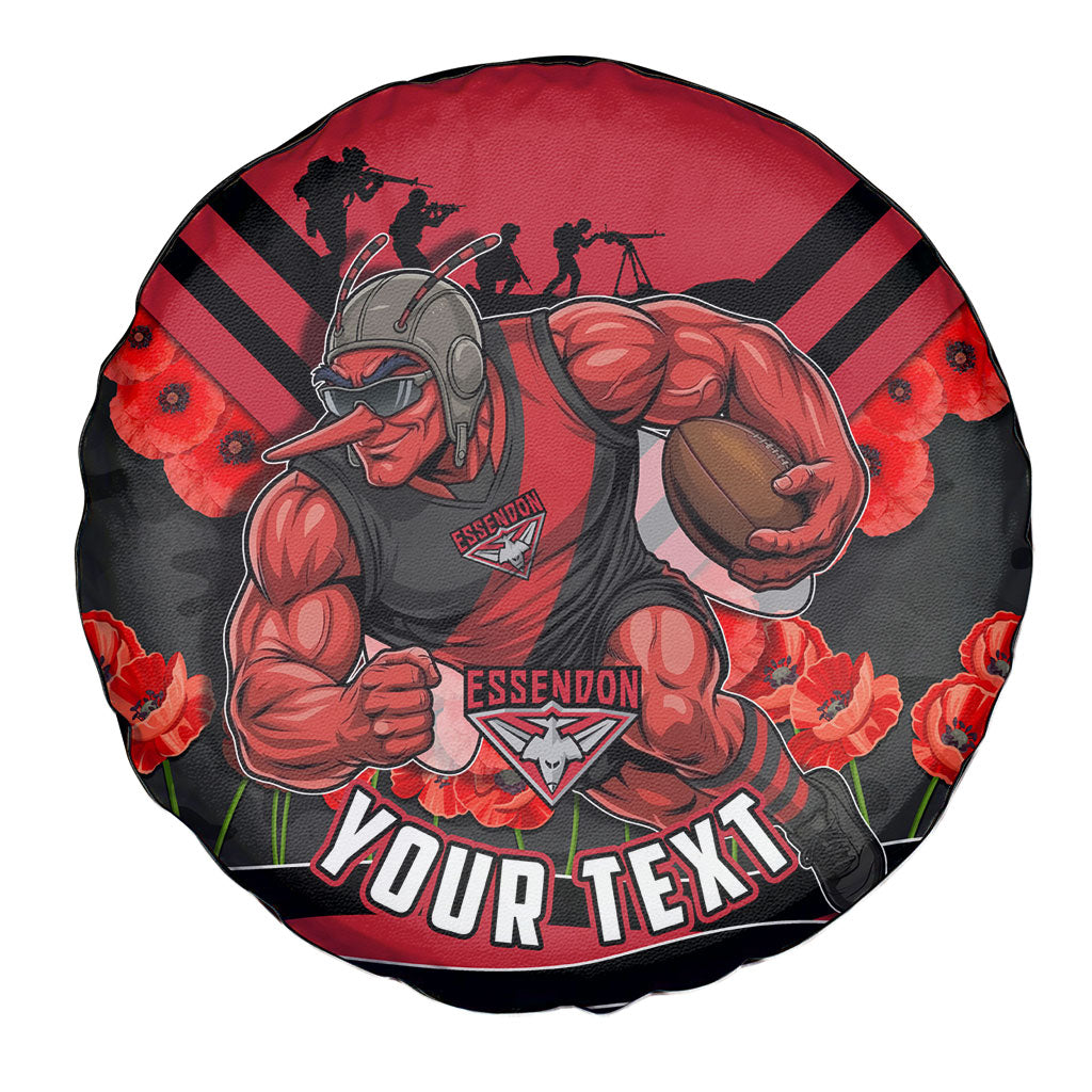 Personalised Essendon Bombers ANZAC Spare Tire Cover Military Remembrance Australian Football Mascot Camouflage
