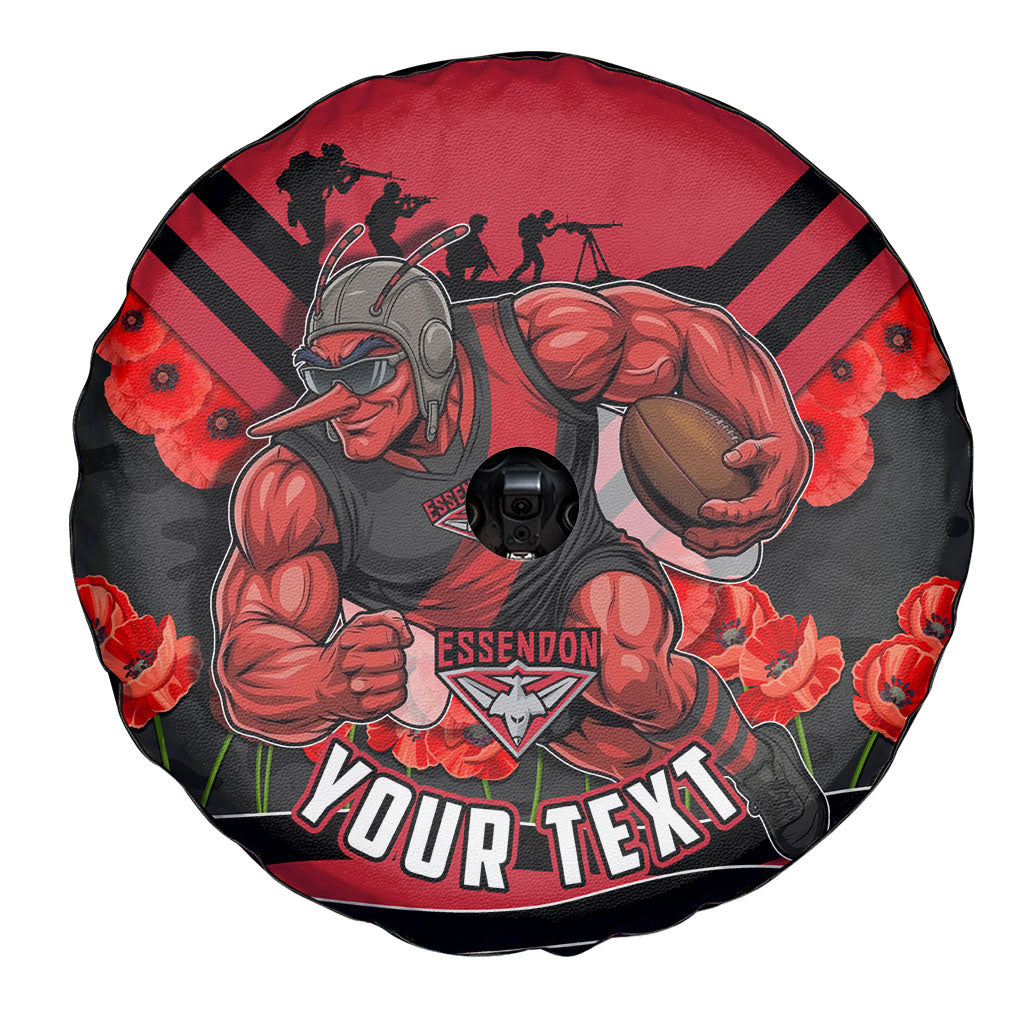 Personalised Essendon Bombers ANZAC Spare Tire Cover Military Remembrance Australian Football Mascot Camouflage