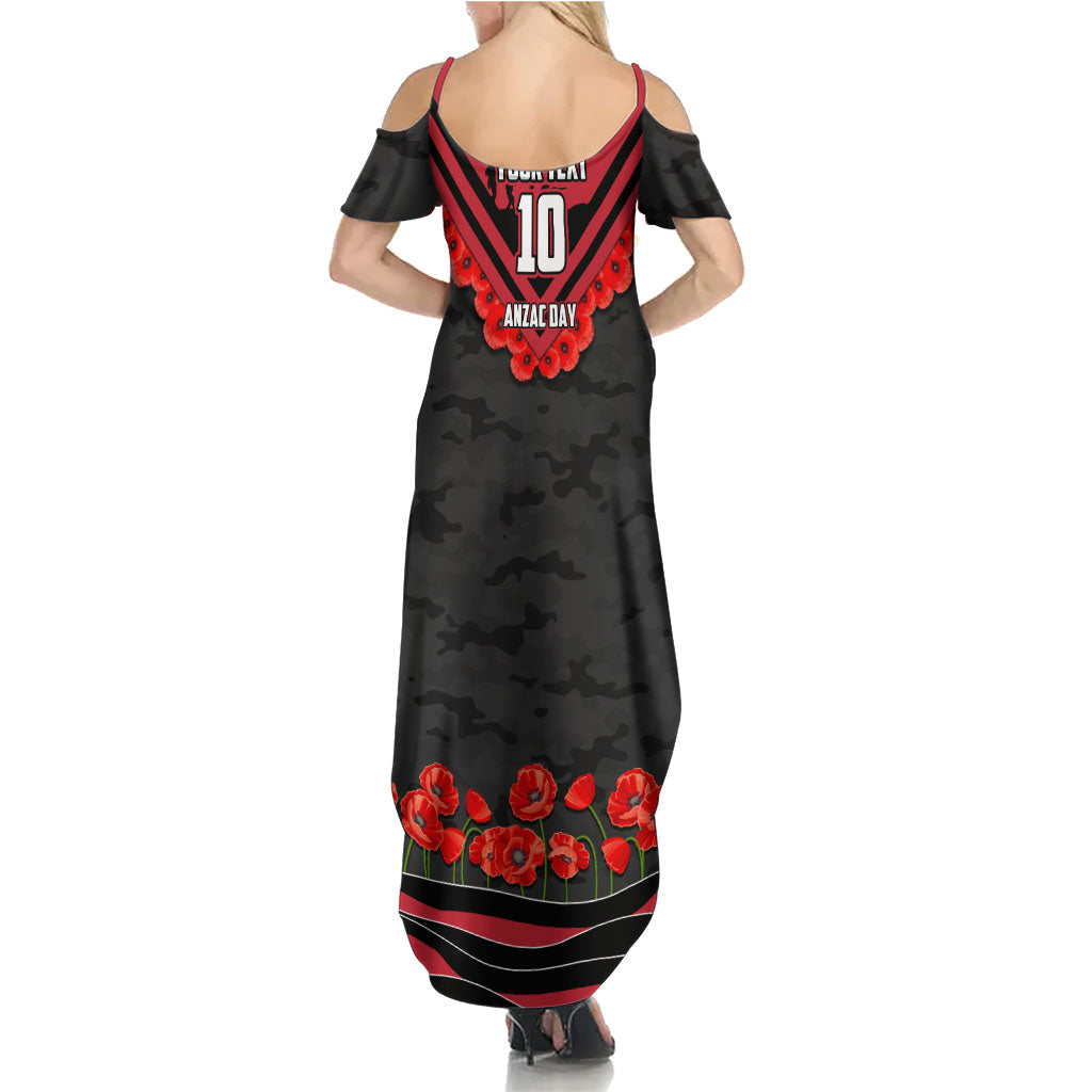 Personalised Essendon Bombers ANZAC Summer Maxi Dress Military Remembrance Australian Football Mascot Camouflage