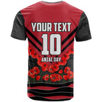 Personalised Essendon Bombers ANZAC T Shirt Military Remembrance Australian Football Mascot Camouflage