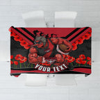 Personalised Essendon Bombers ANZAC Tablecloth Military Remembrance Australian Football Mascot Camouflage