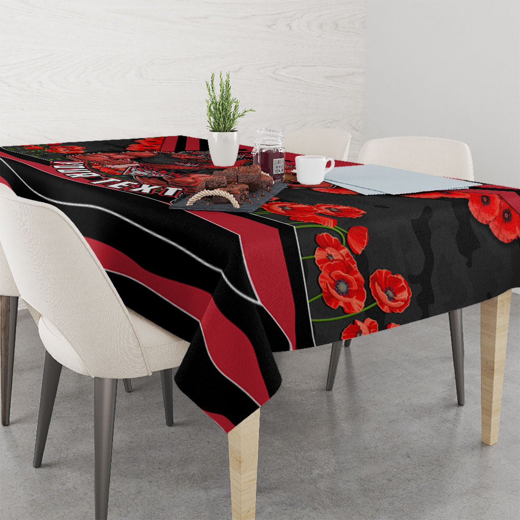 Personalised Essendon Bombers ANZAC Tablecloth Military Remembrance Australian Football Mascot Camouflage