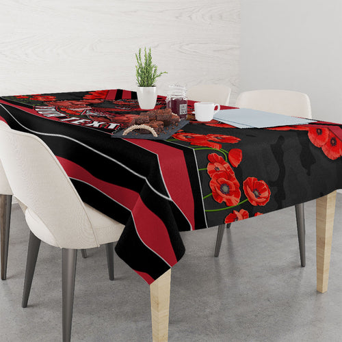 Personalised Essendon Bombers ANZAC Tablecloth Military Remembrance Australian Football Mascot Camouflage