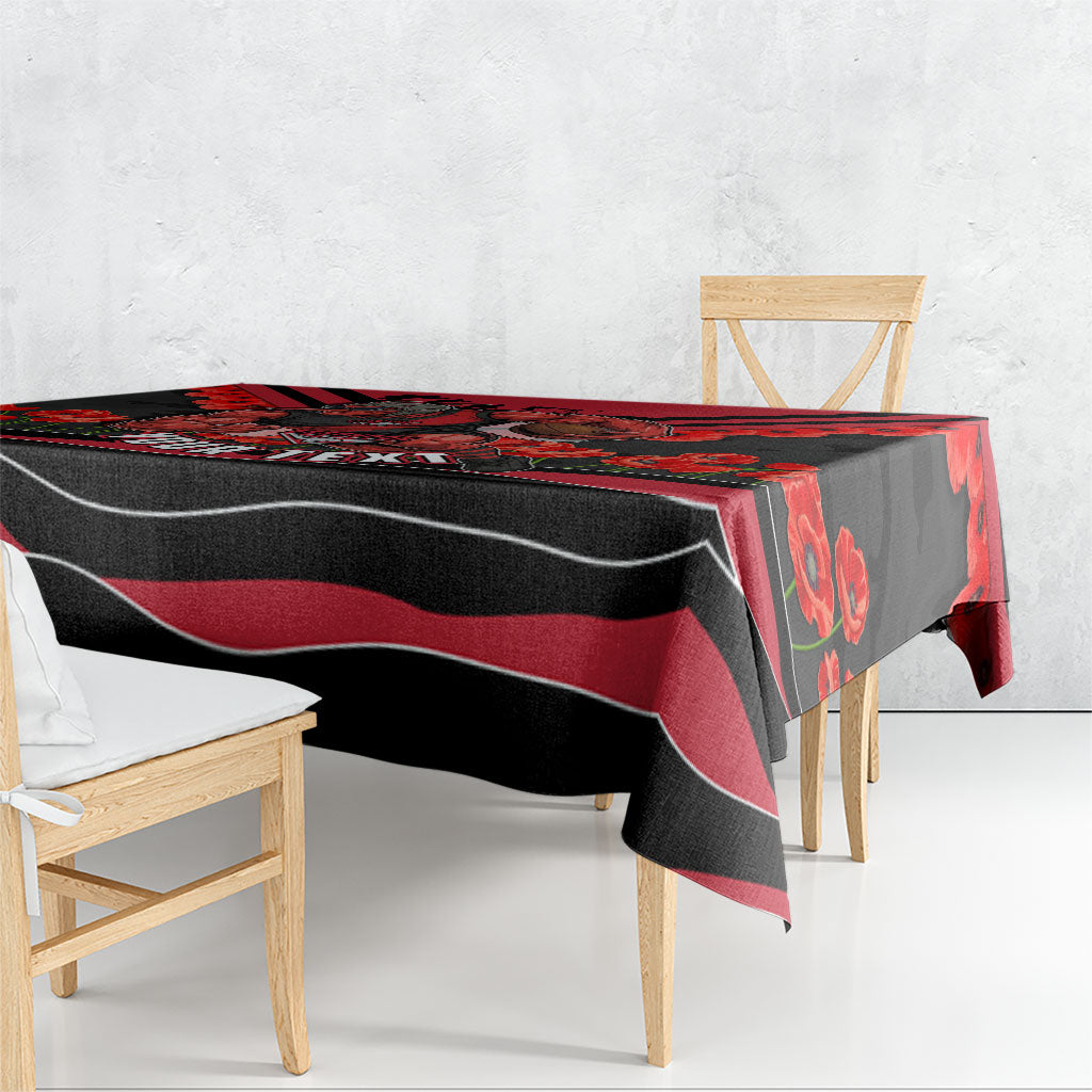 Personalised Essendon Bombers ANZAC Tablecloth Military Remembrance Australian Football Mascot Camouflage
