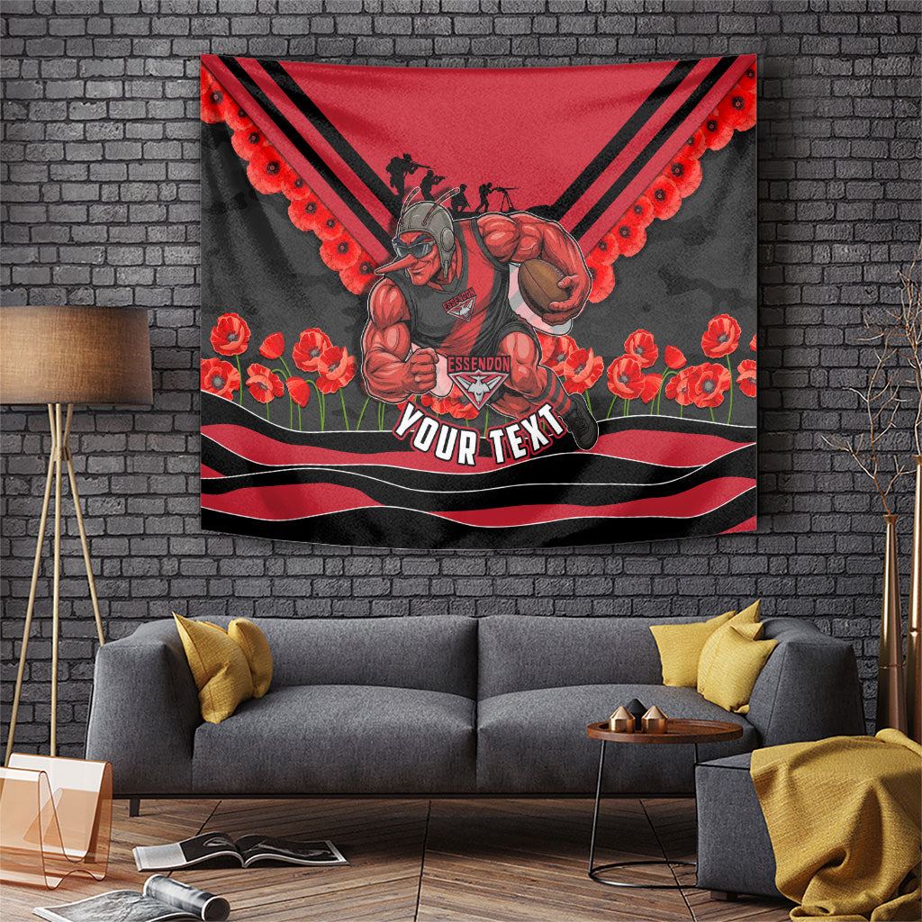 Personalised Essendon Bombers ANZAC Tapestry Military Remembrance Australian Football Mascot Camouflage