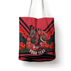 Personalised Essendon Bombers ANZAC Tote Bag Military Remembrance Australian Football Mascot Camouflage