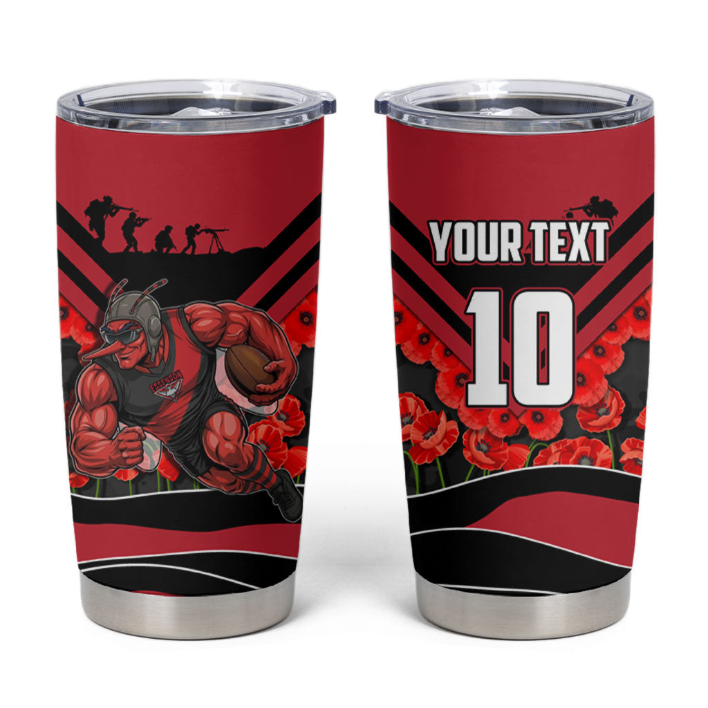 Personalised Essendon Bombers ANZAC Tumbler Cup Military Remembrance Australian Football Mascot Camouflage