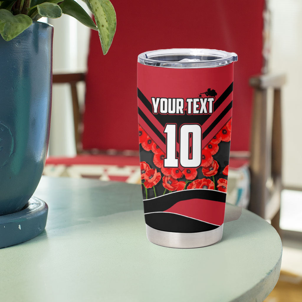 Personalised Essendon Bombers ANZAC Tumbler Cup Military Remembrance Australian Football Mascot Camouflage