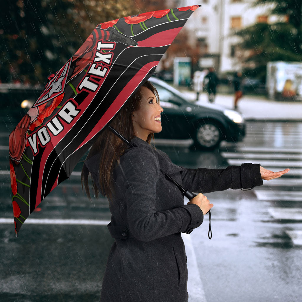 Personalised Essendon Bombers ANZAC Umbrella Military Remembrance Australian Football Mascot Camouflage
