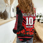 Personalised Essendon Bombers ANZAC Women Casual Shirt Military Remembrance Australian Football Mascot Camouflage