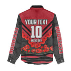 Personalised Essendon Bombers ANZAC Women Casual Shirt Military Remembrance Australian Football Mascot Camouflage