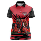 Personalised Essendon Bombers ANZAC Women Polo Shirt Military Remembrance Australian Football Mascot Camouflage
