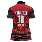 Personalised Essendon Bombers ANZAC Women Polo Shirt Military Remembrance Australian Football Mascot Camouflage