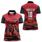 Personalised Essendon Bombers ANZAC Women Polo Shirt Military Remembrance Australian Football Mascot Camouflage