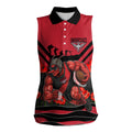 Personalised Essendon Bombers ANZAC Women Sleeveless Polo Shirt Military Remembrance Australian Football Mascot Camouflage