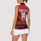 Personalised Essendon Bombers ANZAC Women Sleeveless Polo Shirt Military Remembrance Australian Football Mascot Camouflage
