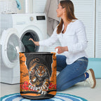 Personalized Wests Tigers ANZAC Tribute Laundry Basket Poppy Field Soldier Silhouette Aboriginal Rugby Mascot