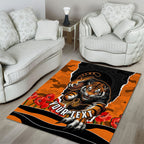 Personalized Wests Tigers ANZAC Tribute Area Rug Poppy Field Soldier Silhouette Aboriginal Rugby Mascot