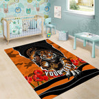 Personalized Wests Tigers ANZAC Tribute Area Rug Poppy Field Soldier Silhouette Aboriginal Rugby Mascot