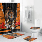 Personalized Wests Tigers ANZAC Tribute Bathroom Set Poppy Field Soldier Silhouette Aboriginal Rugby Mascot