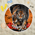 Personalized Wests Tigers ANZAC Tribute Beach Blanket Poppy Field Soldier Silhouette Aboriginal Rugby Mascot