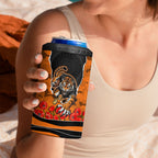 Personalized Wests Tigers ANZAC Tribute 4 in 1 Can Cooler Tumbler Poppy Field Soldier Silhouette Aboriginal Rugby Mascot