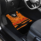 Personalized Wests Tigers ANZAC Tribute Car Mats Poppy Field Soldier Silhouette Aboriginal Rugby Mascot