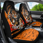 Personalized Wests Tigers ANZAC Tribute Car Seat Cover Poppy Field Soldier Silhouette Aboriginal Rugby Mascot