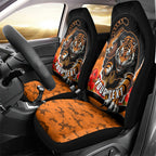 Personalized Wests Tigers ANZAC Tribute Car Seat Cover Poppy Field Soldier Silhouette Aboriginal Rugby Mascot