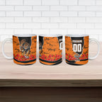 Personalized Wests Tigers ANZAC Tribute Ceramic Mug Poppy Field Soldier Silhouette Aboriginal Rugby Mascot