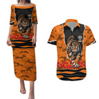 Personalized Wests Tigers ANZAC Tribute Couples Matching Puletasi and Hawaiian Shirt Poppy Field Soldier Silhouette Aboriginal Rugby Mascot