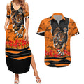 Personalized Wests Tigers ANZAC Tribute Couples Matching Summer Maxi Dress and Hawaiian Shirt Poppy Field Soldier Silhouette Aboriginal Rugby Mascot