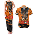 Personalized Wests Tigers ANZAC Tribute Couples Matching Tank Maxi Dress and Hawaiian Shirt Poppy Field Soldier Silhouette Aboriginal Rugby Mascot