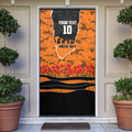 Personalized Wests Tigers ANZAC Tribute Door Cover Poppy Field Soldier Silhouette Aboriginal Rugby Mascot