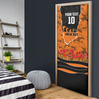 Personalized Wests Tigers ANZAC Tribute Door Cover Poppy Field Soldier Silhouette Aboriginal Rugby Mascot