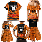 Personalized Wests Tigers ANZAC Tribute Family Matching Mermaid Dress and Hawaiian Shirt Poppy Field Soldier Silhouette Aboriginal Rugby Mascot