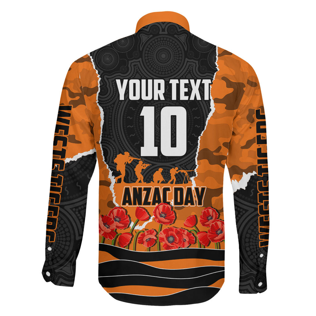 Personalized Wests Tigers ANZAC Tribute Family Matching Mermaid Dress and Hawaiian Shirt Poppy Field Soldier Silhouette Aboriginal Rugby Mascot