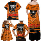 Personalized Wests Tigers ANZAC Tribute Family Matching Off Shoulder Maxi Dress and Hawaiian Shirt Poppy Field Soldier Silhouette Aboriginal Rugby Mascot
